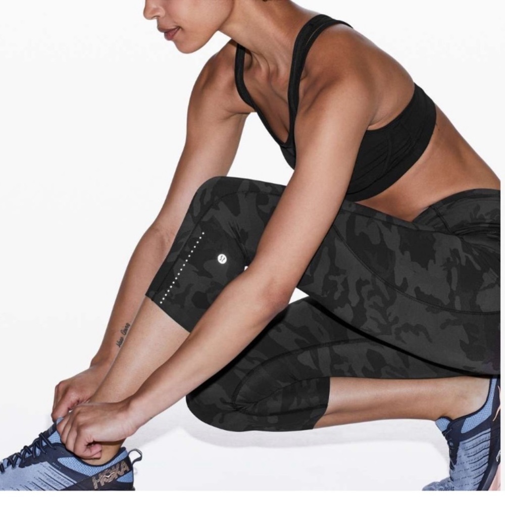 Lululemon Fast and Free Crop ll Leggings Nulux 4 Camo Gray